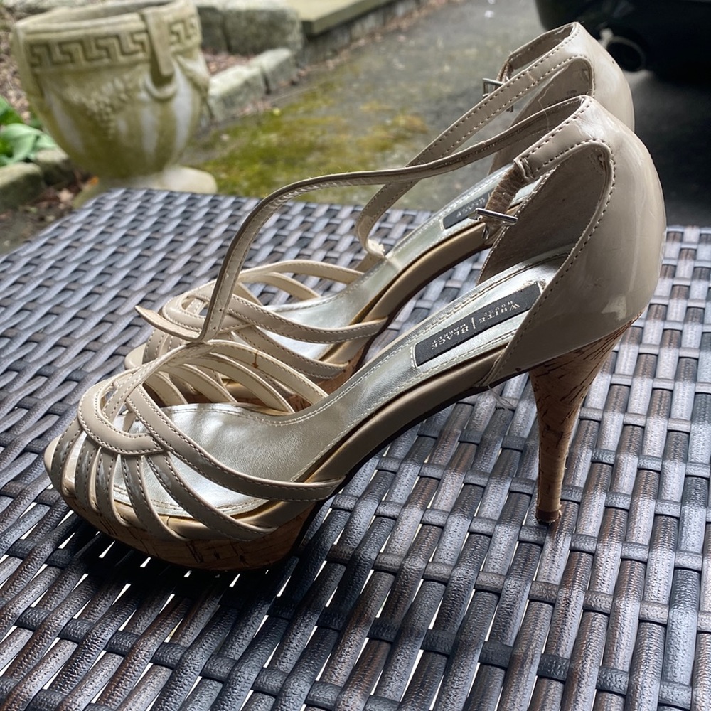 WHBM Turin platform sandal cream and cork size 6.5